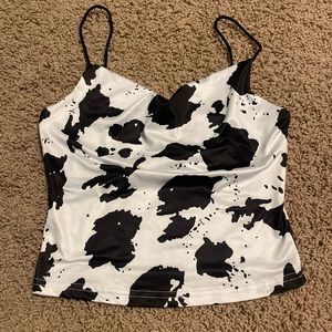 cow print tank/crop top